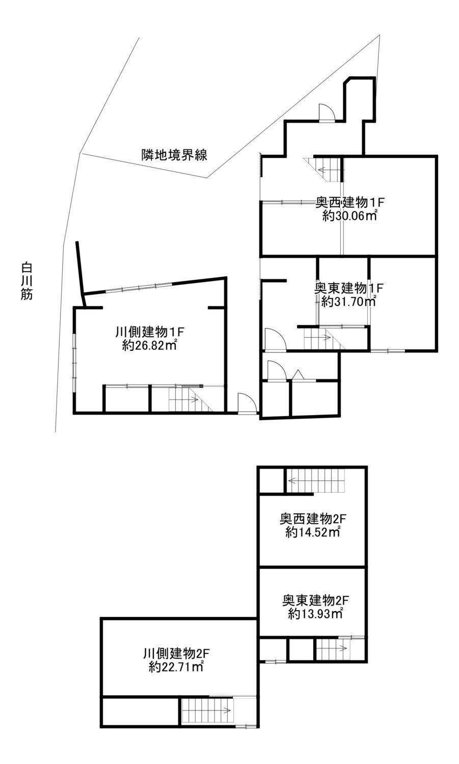 岡崎円勝寺町京町家3棟(白川筋沿)