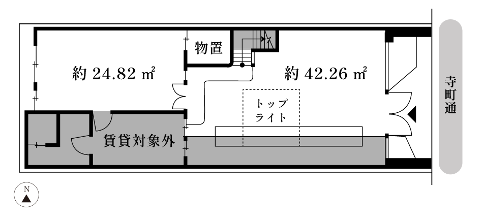 寺町通面す、京都市役所隣の店舗